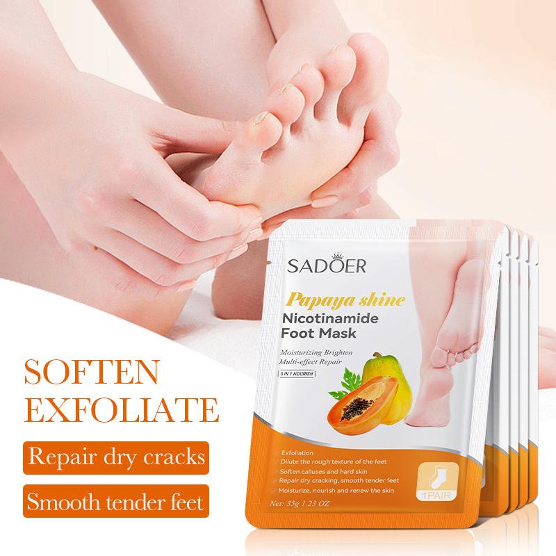 زوج واحد من أقنعة القدم من ساد - مراجعة Skincare Exfoliating وسعره